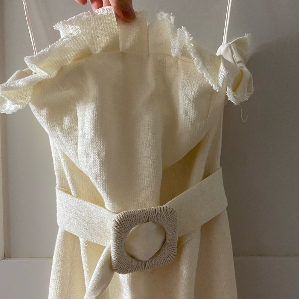 ALEXIS white linen cropped jumpsuit